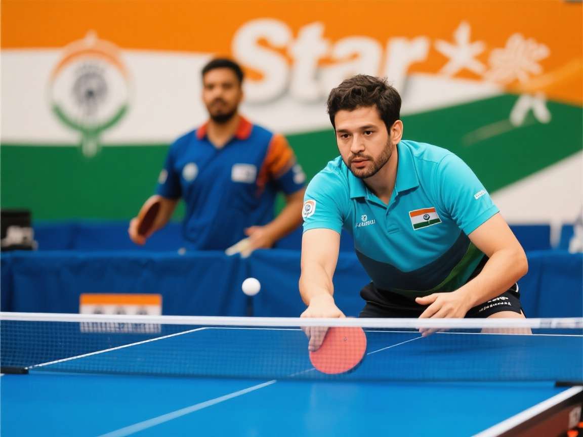 Super Star Table Tennis India game cover showing Indian players in action
